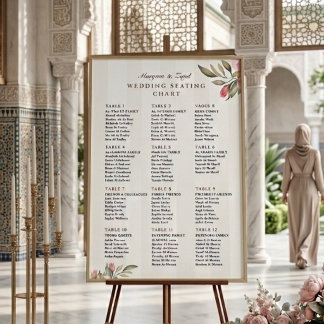 Wedding Seating Sign | Blush Peony Floral