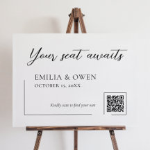 Wedding seating sign digital QR code