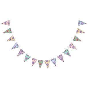 Wedding Shabby Pastel Flowers Floral Party Bunting
