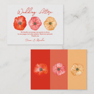 Wedding Shades Of Red Poppy Attire 3 Colour Palett Enclosure Card