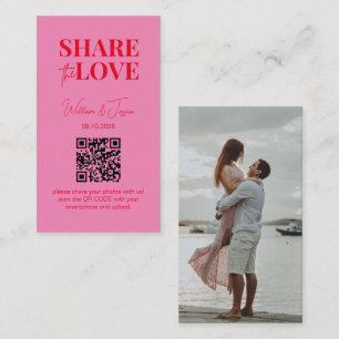 Wedding Share The Love   Photo Sharing QR Code Enclosure Card