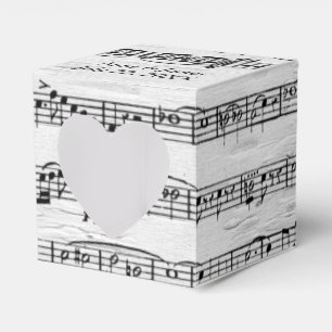Wedding Sheet Music On Birch Favour Box