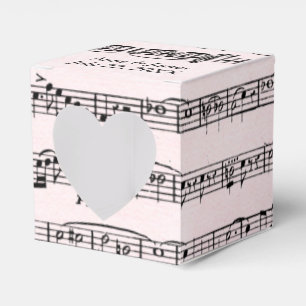 Wedding Sheet Music On Blush Pink Favour Box