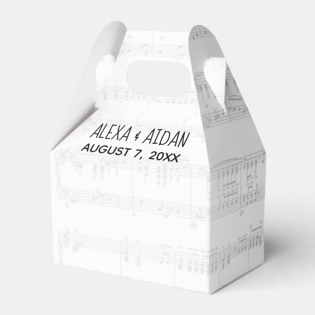 Wedding Sheet Music with Text Favour Box (Front Side)