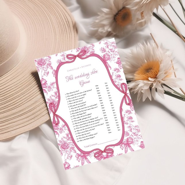 Wedding shoe Book Story Bridal Shower game card (Creator Uploaded)