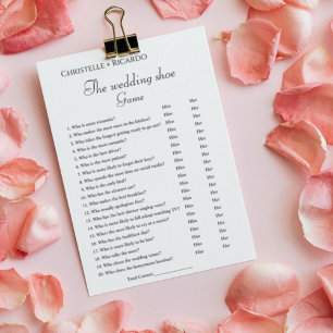 Wedding shoe game bachelorette party game Card