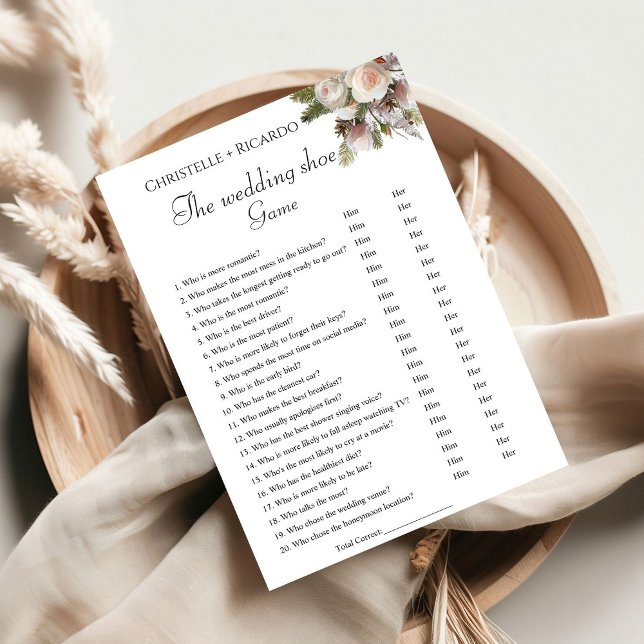 Wedding shoe game bachelorette party game Card (Creator Uploaded)