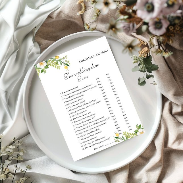 Wedding shoe game bachelorette party game Card (Creator Uploaded)