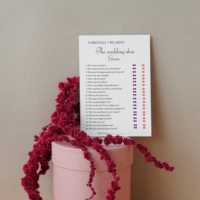 Wedding shoe game bridal shower game card (Creator Uploaded)