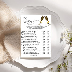 Wedding shoe game, bridal shower shoe game, postcard