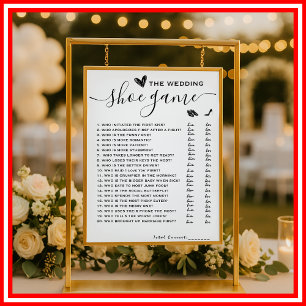 Wedding Shoe Game He Said She Said Elegant Game Poster