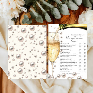 Wedding shoe game Pearl & Prosecco party game Card