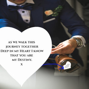 Wedding Shoe Quote for Bride and Groom Simple Heart Sticker
