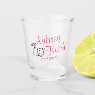 Wedding Shot Glasses with Bride and Groom name