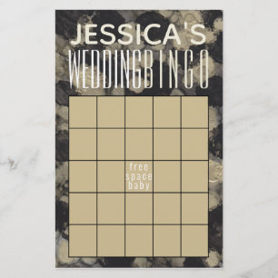 Wedding Shower BINGO Shades of Golds and Blacks Flyer