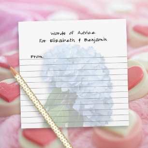 Wedding Shower Blue Floral Custom Advice Cards