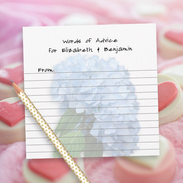 Wedding Shower Blue Floral Custom Advice Cards (Creator Uploaded)
