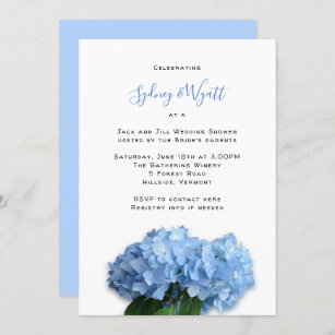 Wedding Shower Blue Flowers Jack n Jill Couples Invitation