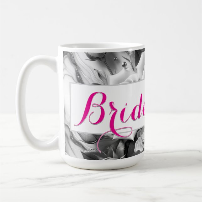 Wedding Shower Cup Gift for Bride Flower Mug (Left)