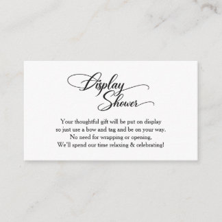 Wedding Shower Display Minimal Black Enclosure Card
