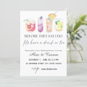 Wedding shower drinks invitation