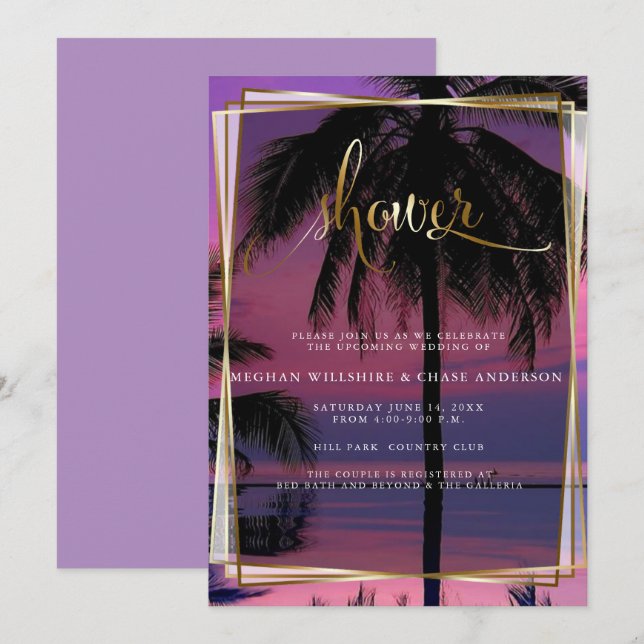 Wedding Shower | Exotic Tropical Night Wedding Invitation (Front/Back)