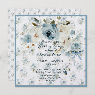Wedding Shower in Blue Floral Card