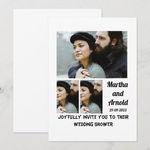 Wedding Shower Invitation custom 3 Photo Collage 