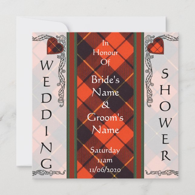 Wedding shower Invite - Wallace Tartan (Front)
