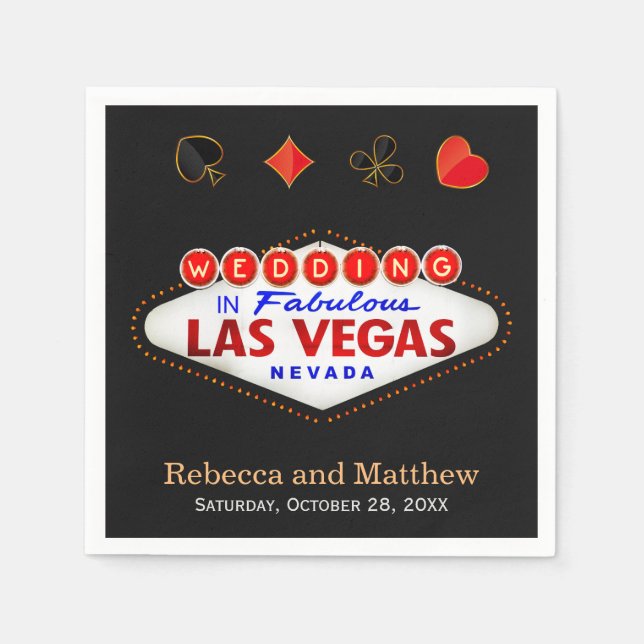 Wedding Shower Las Vegas Wedding Party Napkin (Front)