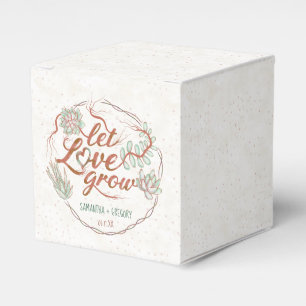 Wedding Shower Let Love Grow Succulent Plant Cute Favour Box