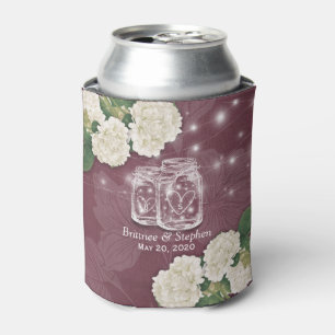 Wedding Shower Mason Jars Hydrangea String Lights Can Cooler