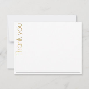 Wedding Shower Thank You Card Elegant Gold & Black