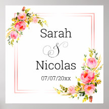 Wedding shower wall poster personalised