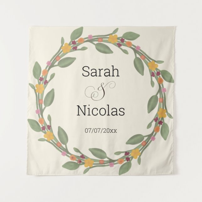 Wedding shower wall poster personalised tapestry (Front)