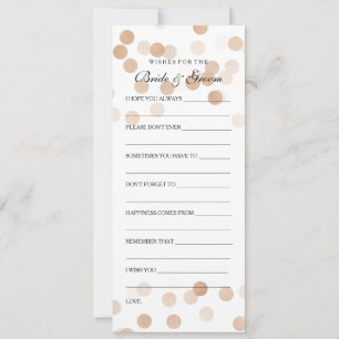 Wedding Shower Wishes Copper Foil Glitter Lights Advice Card