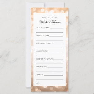 Wedding Shower Wishes Copper Glitter Lights