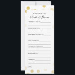 Wedding Shower Wishes Gold Foil Glitter Lights Advice Card<br><div class="desc">Faux Gold Foil Glitter Lights Wishes For Bride And Groom / Newlywed Advice Cards / Bridal Shower Advice Cards / Wedding Advice Cards / Wedding Wishes Cards - perfect for bridal showers and elegant weddings.</div>