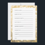 Wedding Shower Wishes Gold Glitter Lights Advice Card<br><div class="desc">Gold Glitter Lights Wishes For Bride And Groom / Newlywed Advice Cards / Bridal Shower Advice Cards / Wedding Advice Cards / Wedding Wishes Cards - perfect for bridal showers and elegant weddings.</div>
