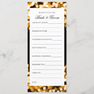 Wedding Shower Wishes Gold Sparkly Lights Invitation