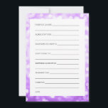 Wedding Shower Wishes Purple Glitter Lights Advice Card<br><div class="desc">Purple Glitter Lights Wishes For Bride And Groom / Newlywed Advice Cards / Bridal Shower Advice Cards / Wedding Advice Cards / Wedding Wishes Cards - perfect for bridal showers and elegant weddings.</div>