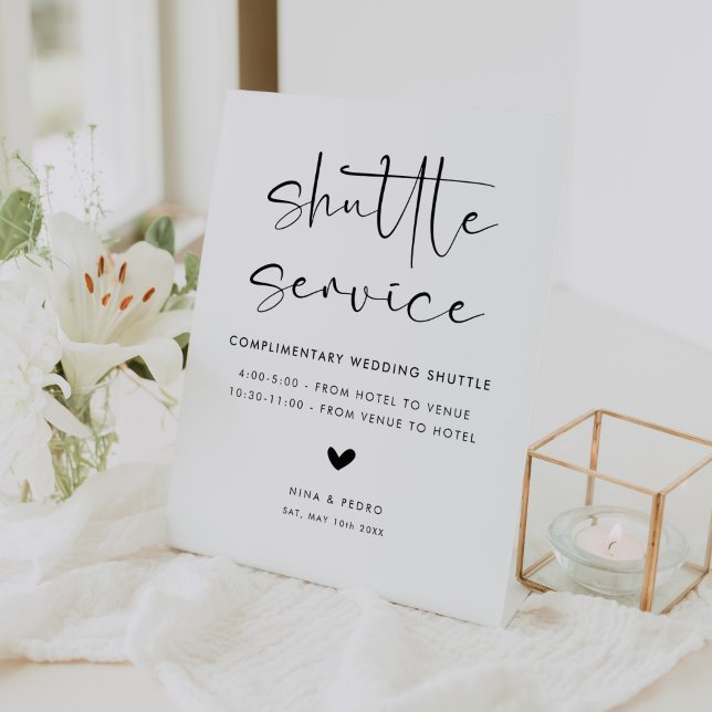 Wedding Shuttle Service Pedestal Sign (Creator Uploaded)