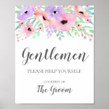 Wedding Sign – Bathroom Basket Floral Sign