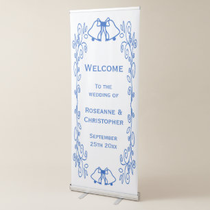 Wedding Sign Blue Sapphire Bells Scrollwork