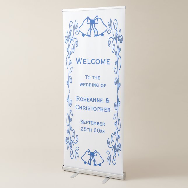 Wedding Sign Blue Sapphire Bells Scrollwork (3/4)