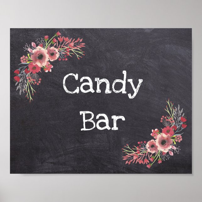 Wedding Sign Candy Bar Chalkboard Look (Front)