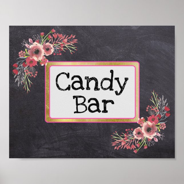 Wedding Sign Candy Bar Chalkboard Look (Front)