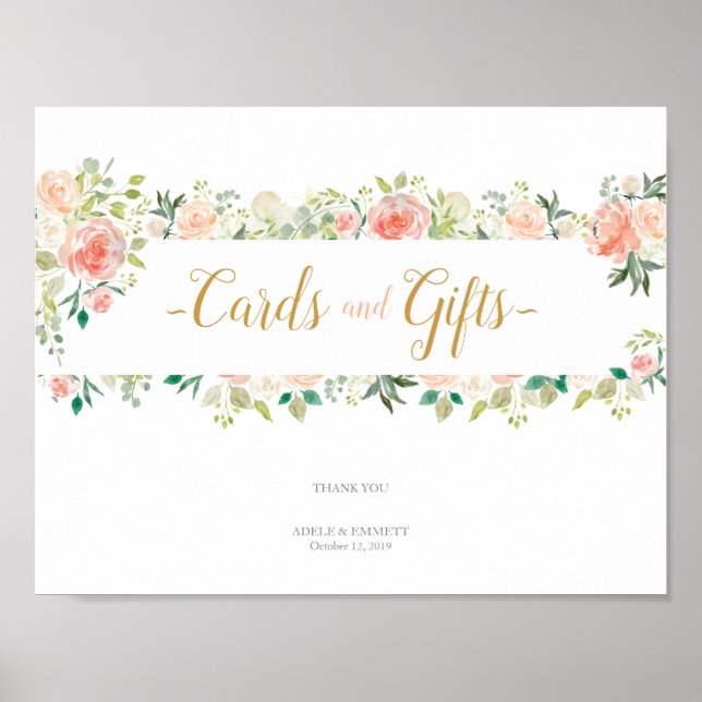 Wedding Sign Cards and Gifts | Blush Roses (Front)