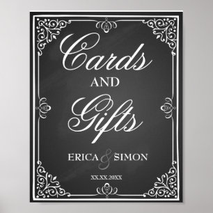 Wedding sign cards and gifts table
