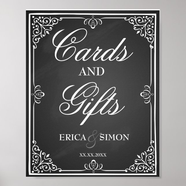 Wedding sign cards and gifts table (Front)